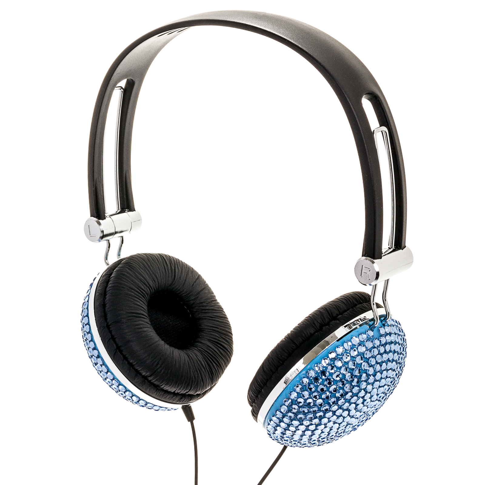 Crystal Rhinestone Bling DJ Over Ear White Band Headphones Earphones eBay