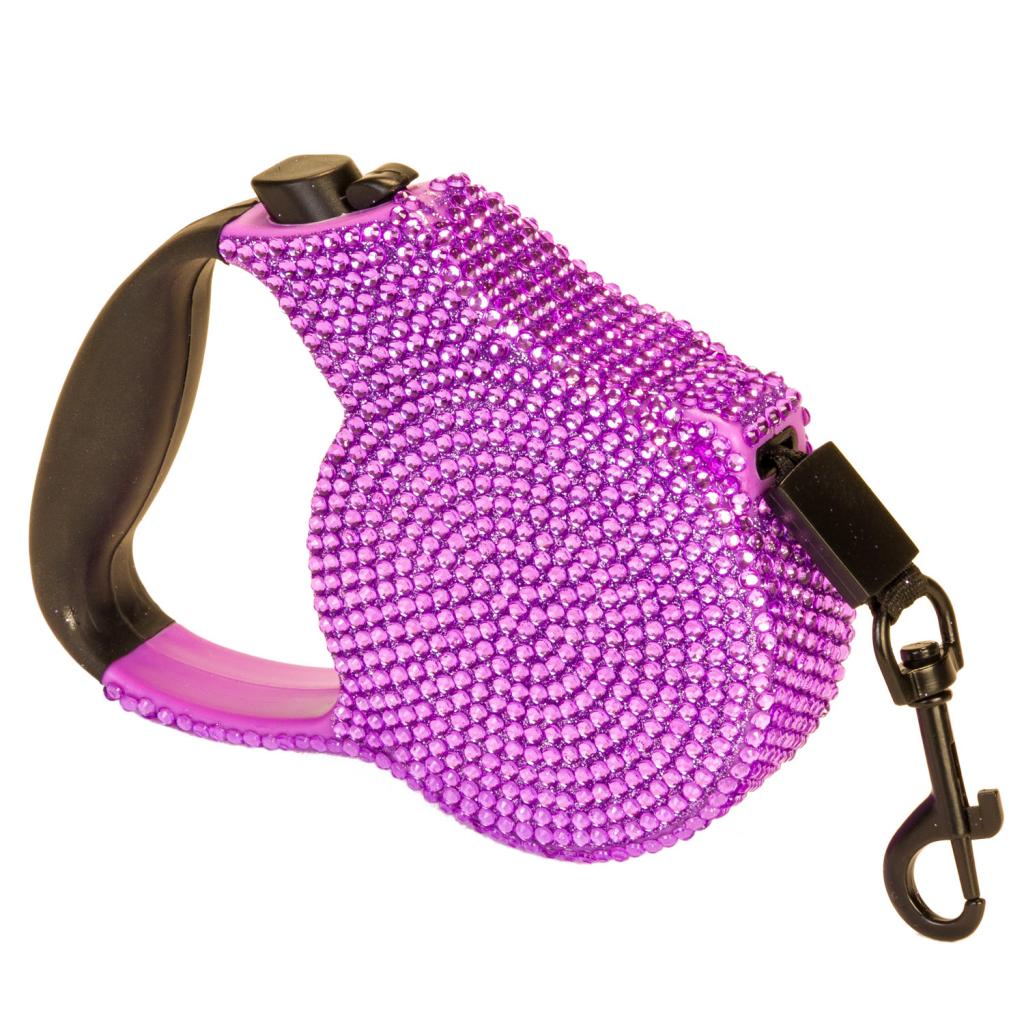 Purple Crystal Case Rhinestone Retractable Dog Leash Small 9 Feet Long 30Pound eBay