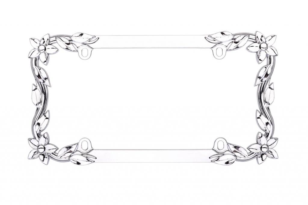 Cruiser Accessories Metal Chrome Daisy Flowers Automotive License Plate