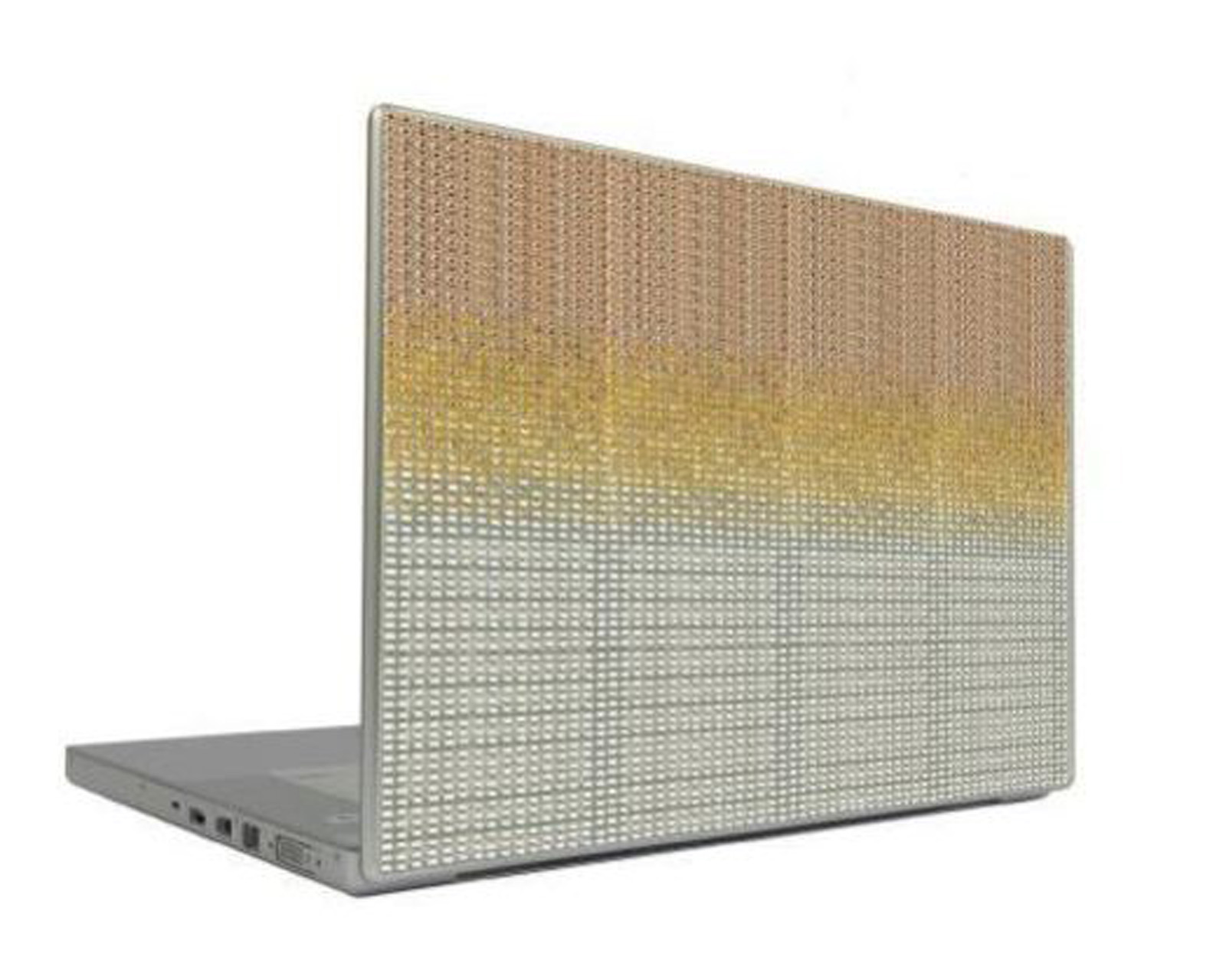 Gold Gradient 10" Crystal Rhinestone Bling Laptop Sticker Sheet Cover