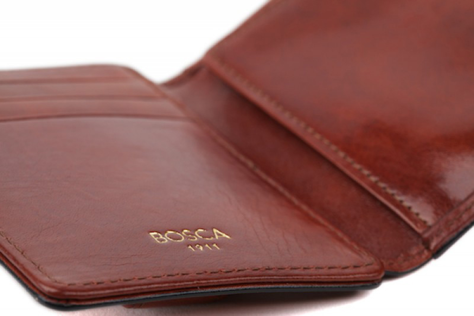 Bosca Mens Old Leather Front Pocket ID Wallet w/Card Slots Money Clip eBay