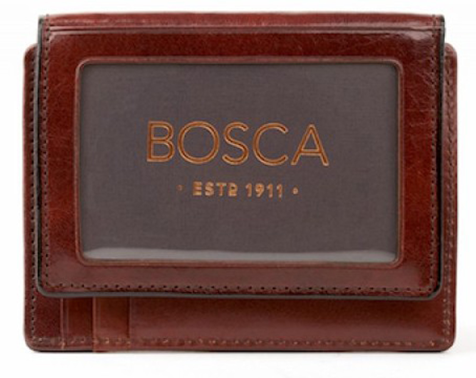 Bosca Mens Old Leather Front Pocket ID Wallet w/Card Slots Money Clip eBay