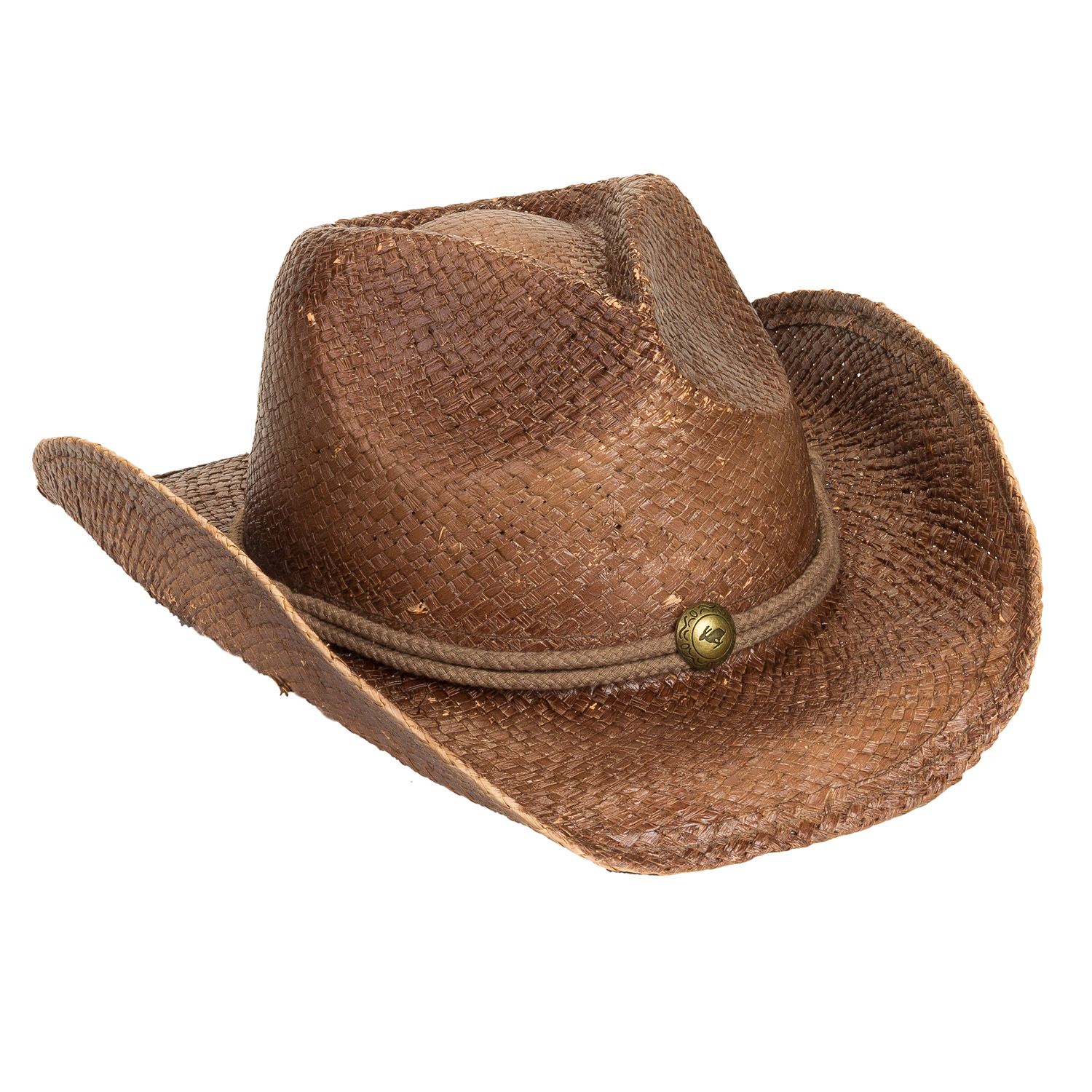 Peter Grimm Brown Straw Round Up Cowgirl Hat Country Western Girl