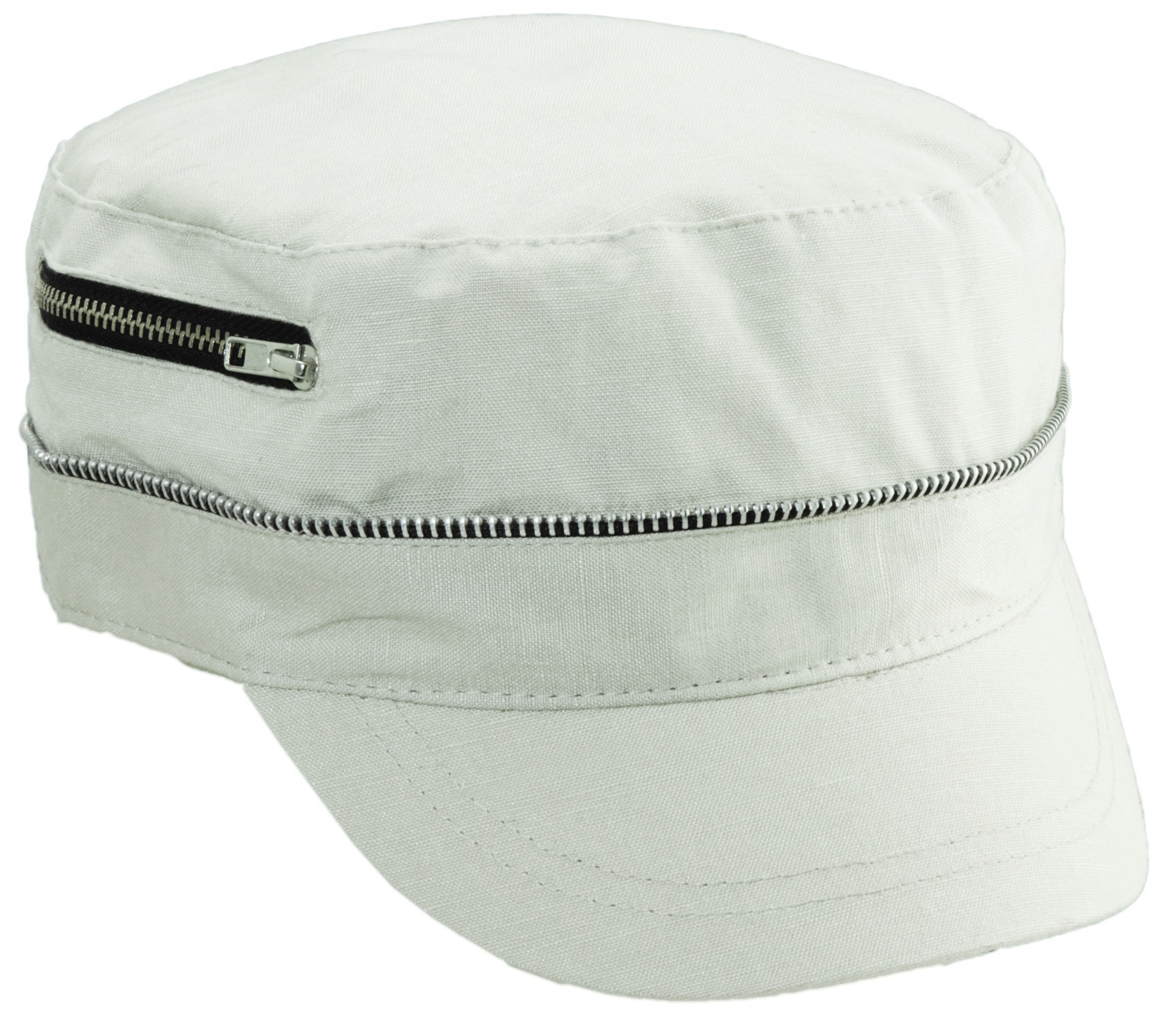 Scala Womens Linen Zipper Accent Cadet Hat w/ Floral Print Interior