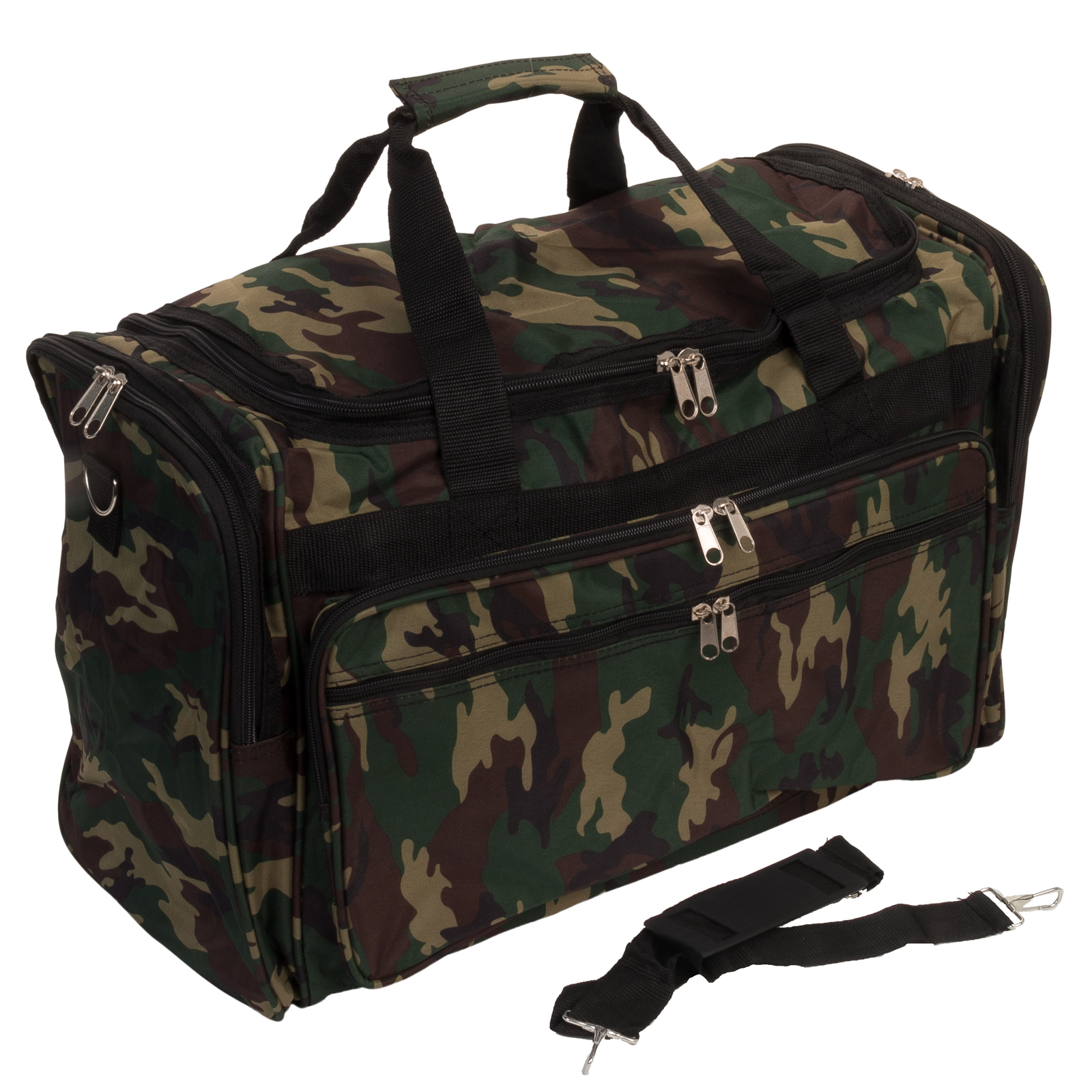 22" Green Camo Camouflage Gym School Sports Travel Army Military Duffel