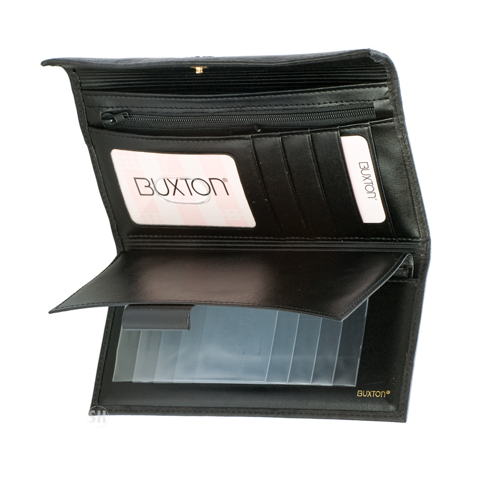 Buxton Womens Genuine Leather Heiress Organizer Clutch Girls Frame