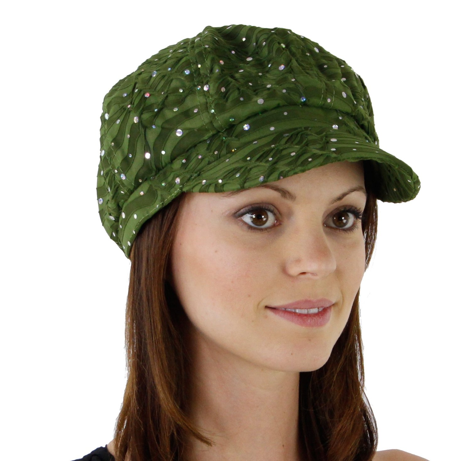 Women's Glitter Sequin Trim Newsboy Style Relaxed Fit Hat Cap eBay