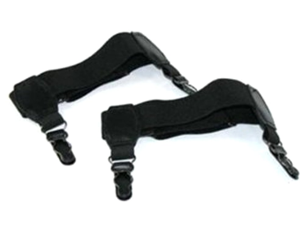 Suspender Factory 16" Black Double Grip Clip Sock Garters Adjustable