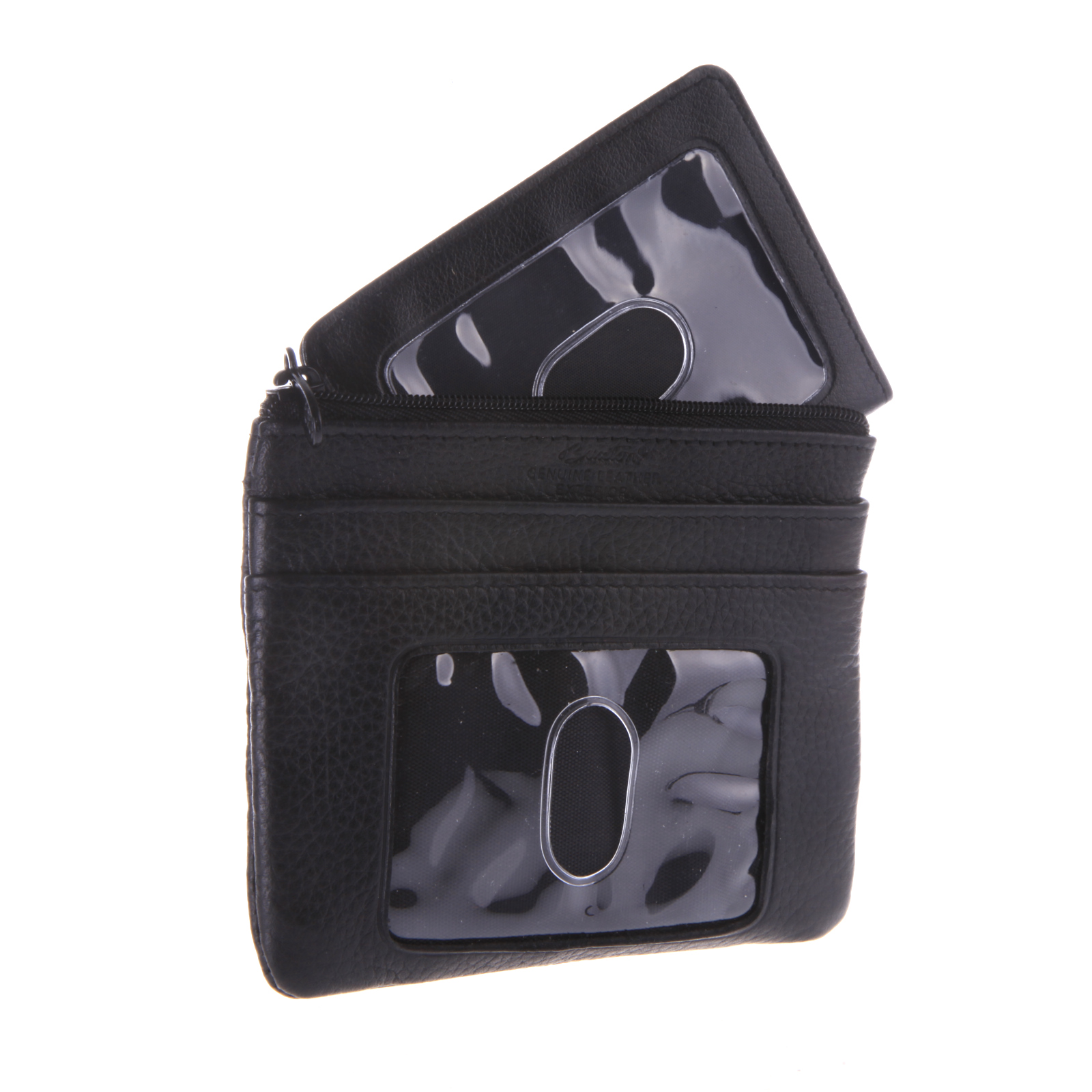 Buxton Womens Genuine Leather Zip ID Coin Card Case Mini Purse Wallet