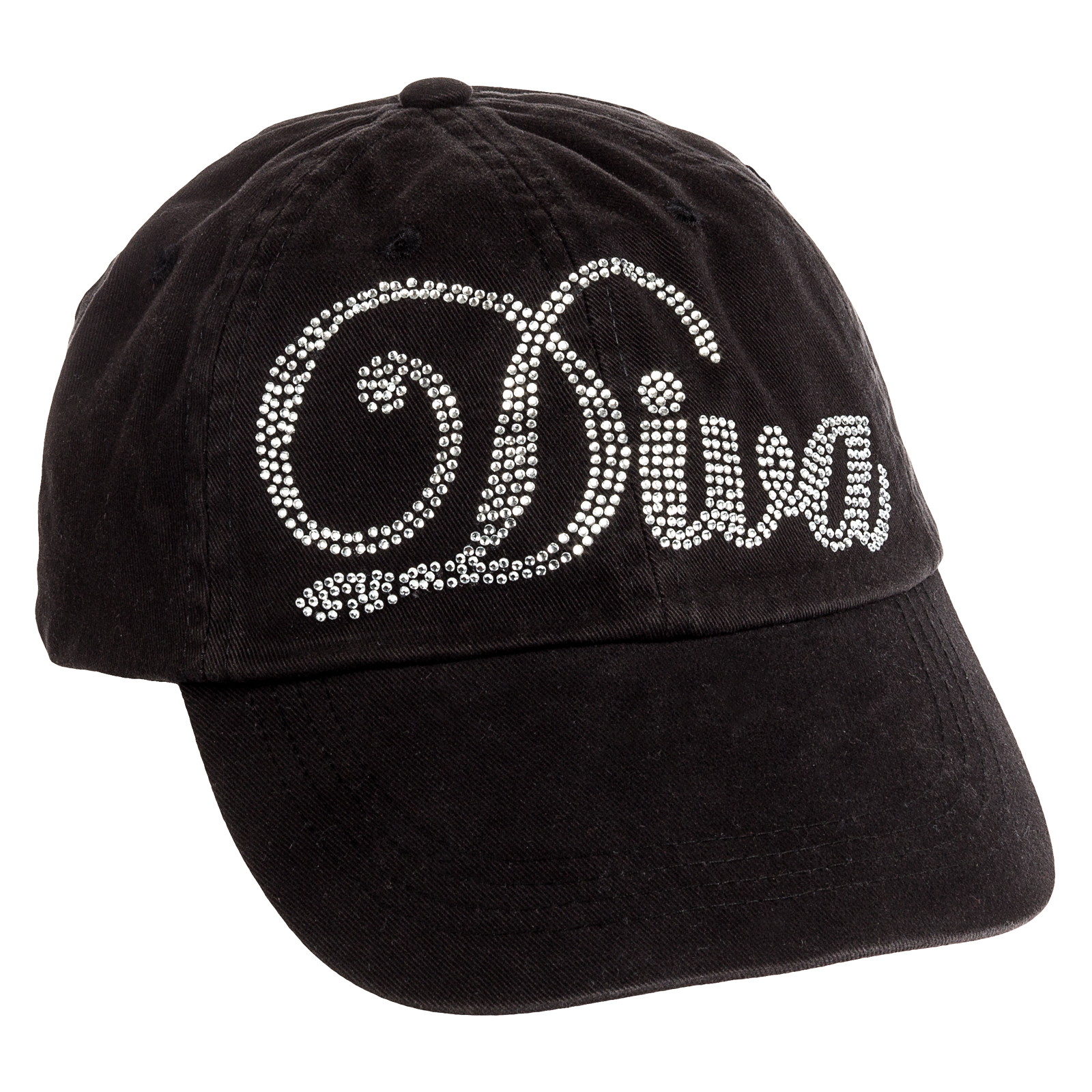 Women's Black Crystal Adjustable Baseball Cap Rhinestone Bling Hat eBay