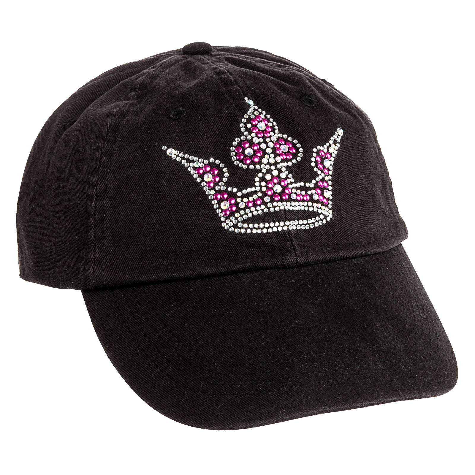 Women's Black Crystal Adjustable Baseball Cap Rhinestone Bling Hat eBay