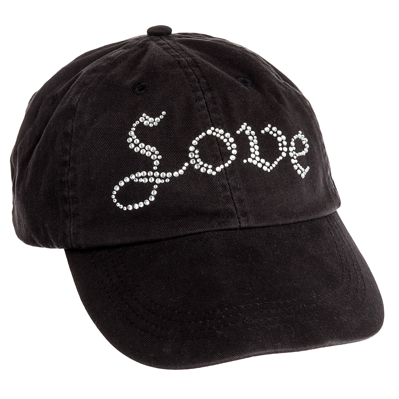 Women's Black Crystal Adjustable Baseball Cap Rhinestone Bling Hat eBay