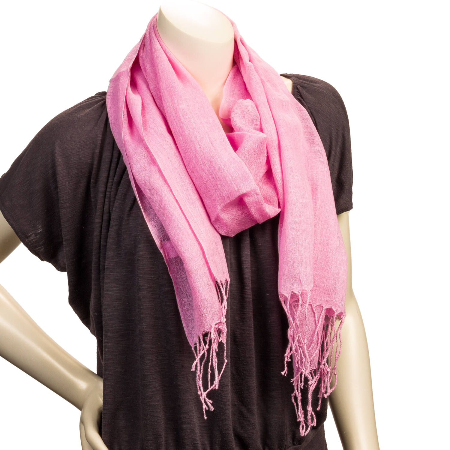 Women's Lightweight Linen Flat Soft Scarf Wrap w/ Fringe PSW1023 eBay