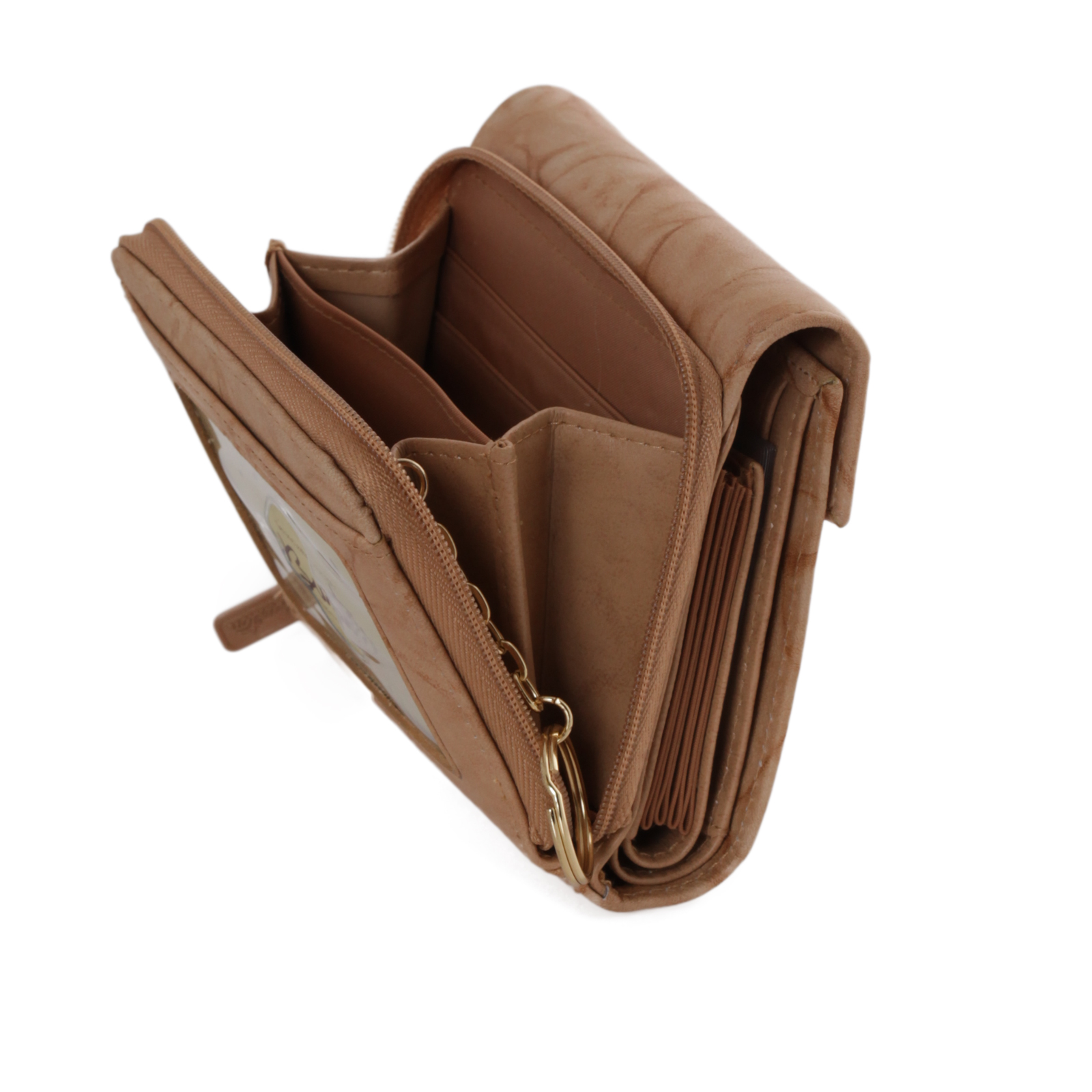 Buxton Leather Heiress Minimizer French Accordion Zip Purse Wallet