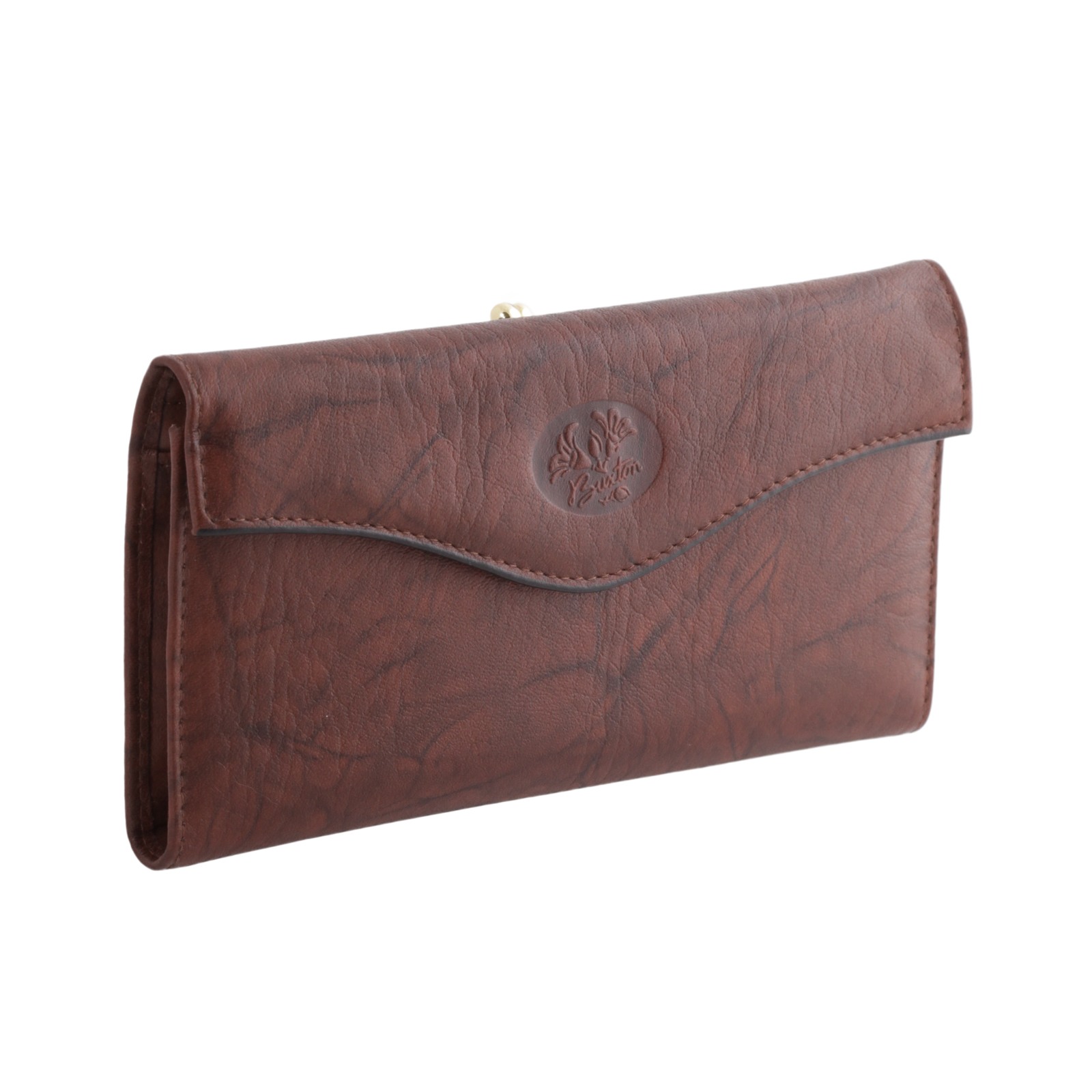 Buxton Women's Dark Brown Genuine Leather Heiress Clutch Organizer