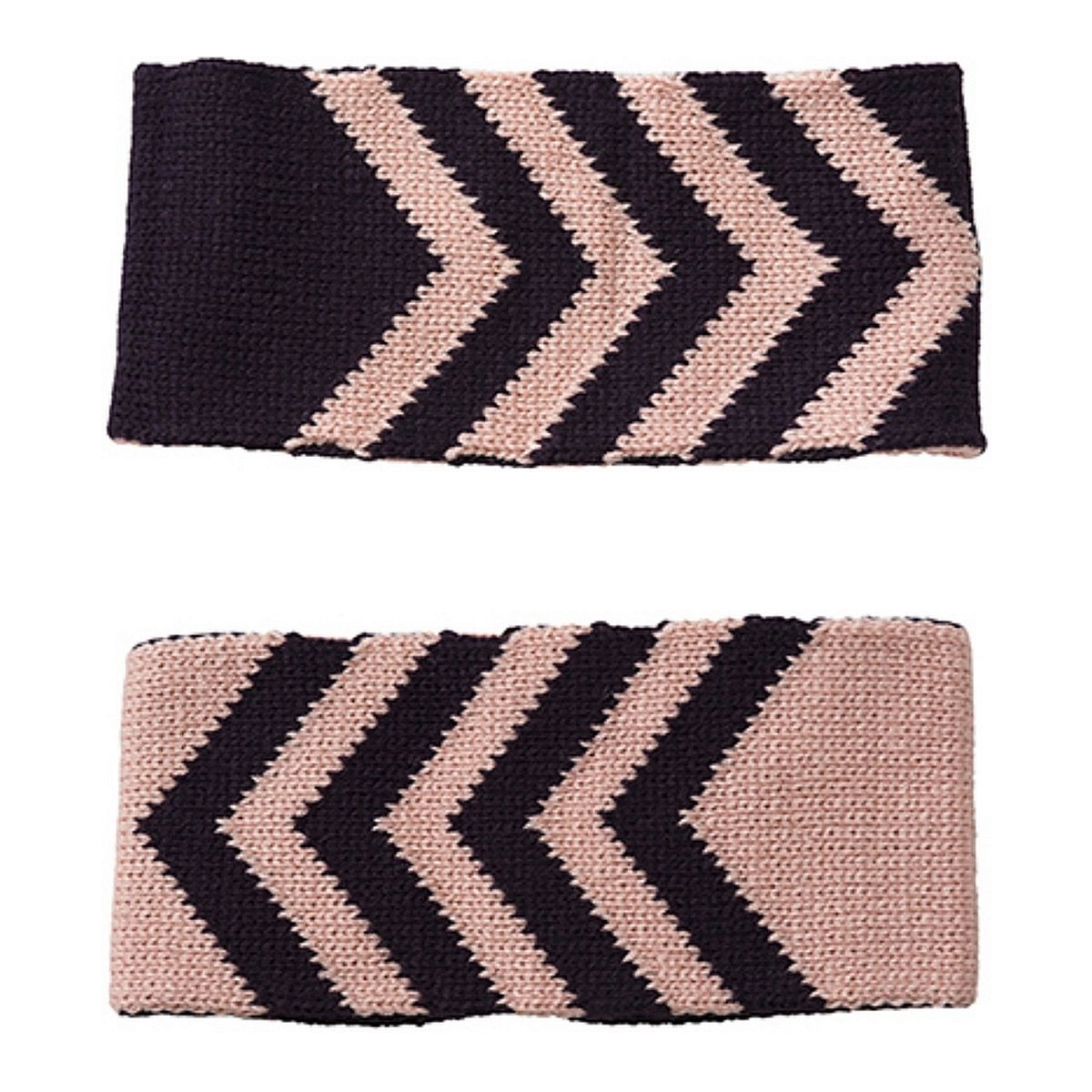 Women Acrylic Knit Chevron Reversible Winter Head Wrap Headband