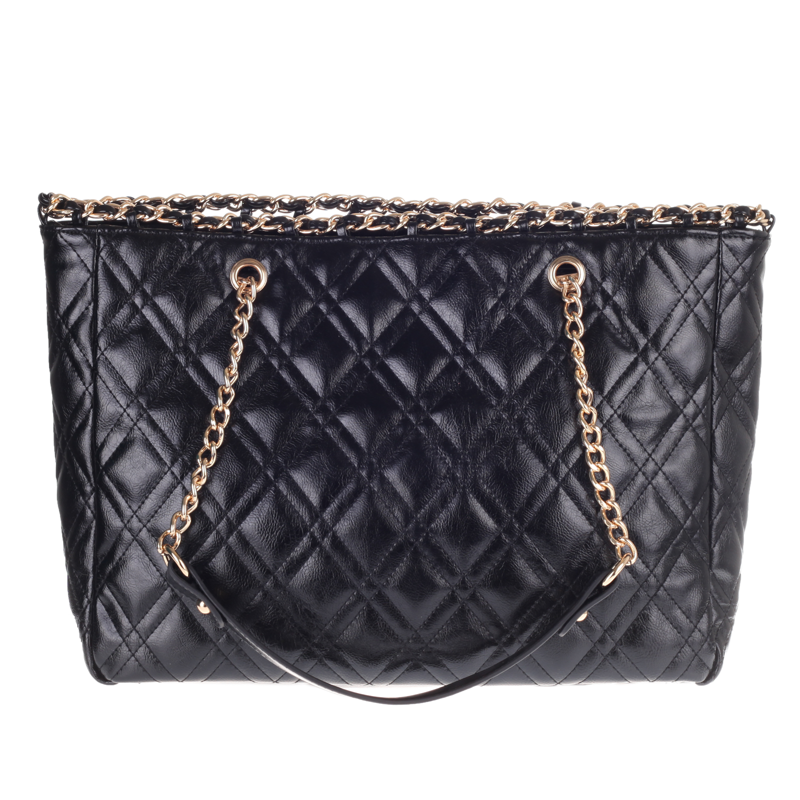 Big Buddha Women's Emmie Quilted Vegan Leather Chain Strap Tote Purse