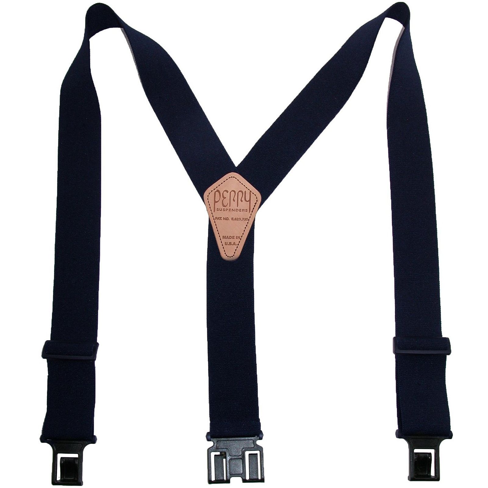 Perry Suspender Mens Navy 2" Elastic YShaped Original Adjustable
