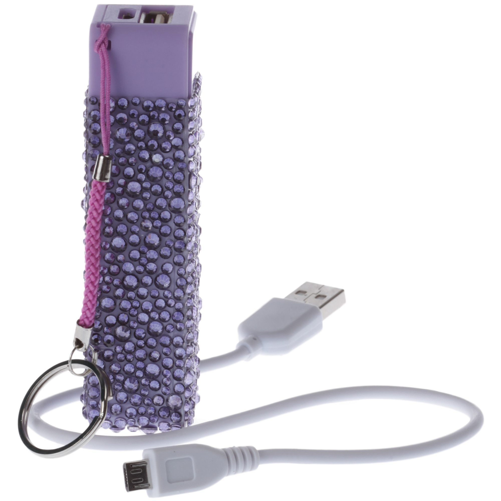 Crystal Case Rhinestone Micro USB Portable Phone Charger w/ Keychain eBay