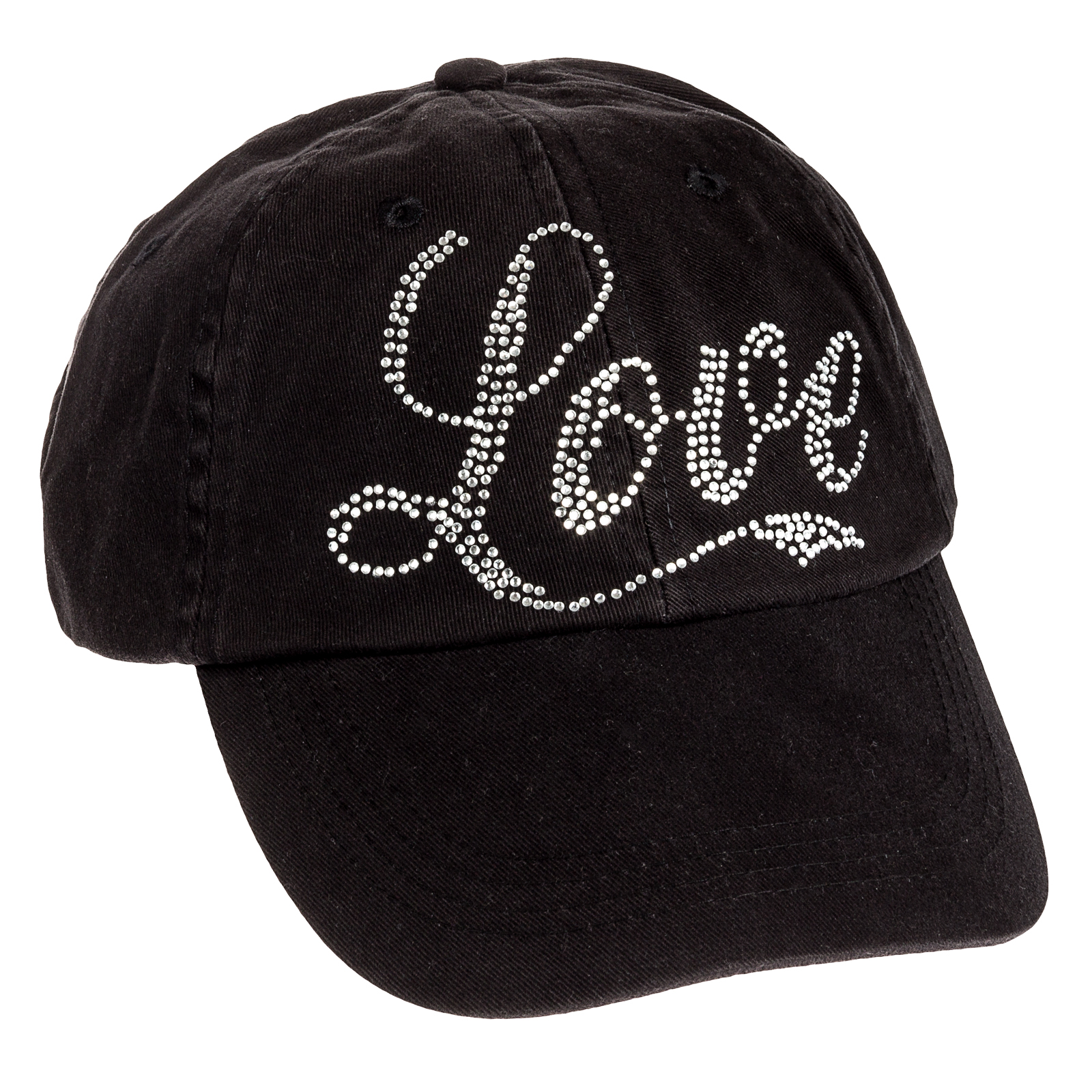 Women's Black Crystal Adjustable Baseball Cap Rhinestone Bling Hat eBay