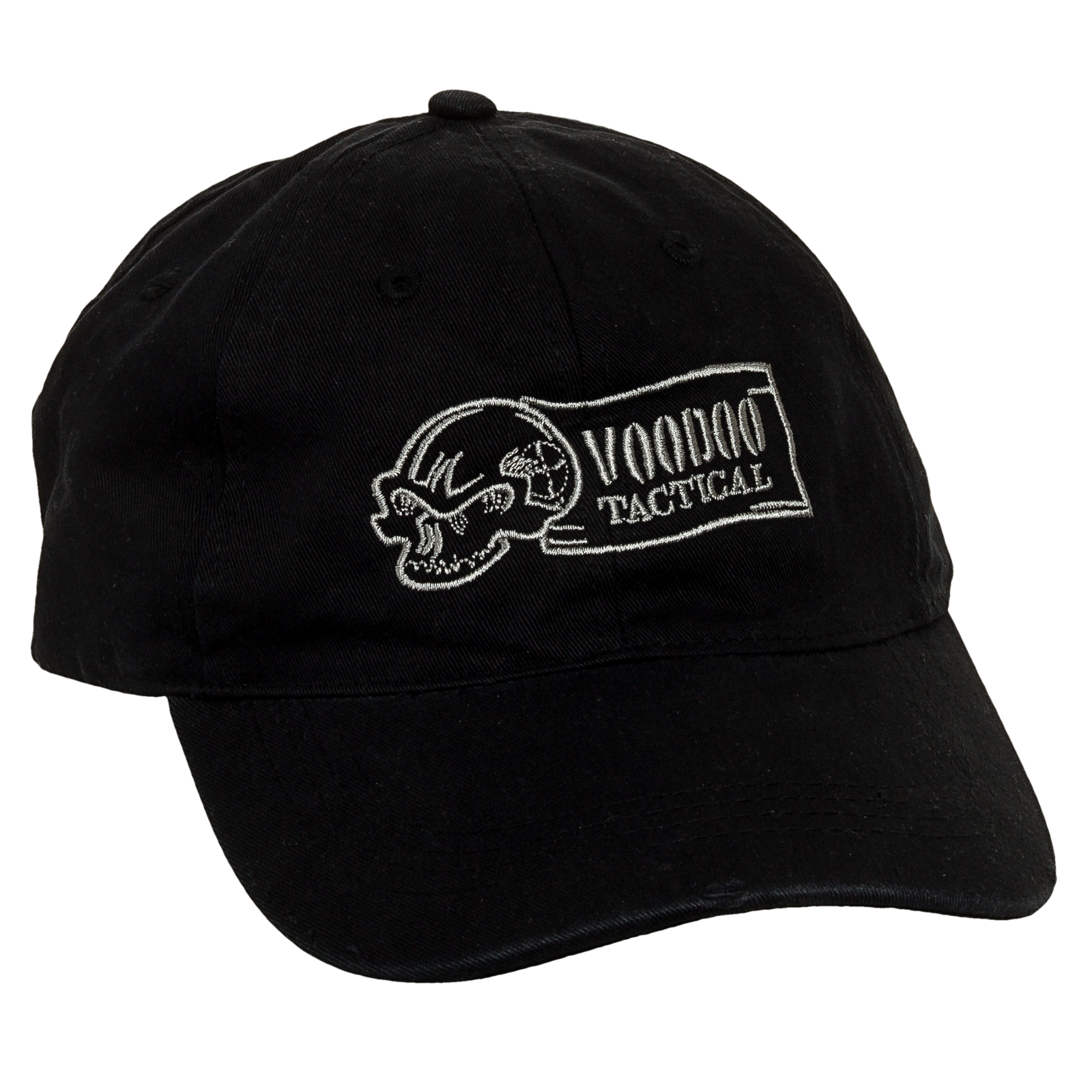 Voodoo Tactical Men's Black Cotton Distressed Adjustable Buckle Logo Cap Hat NEW