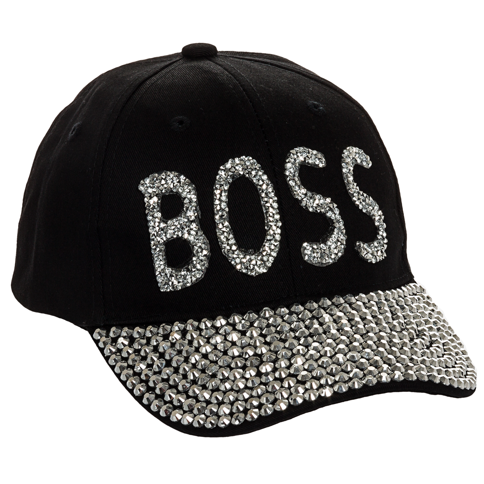 Crystal Case Women's Bling "Boss" Embellished Adjustable Baseball Cap