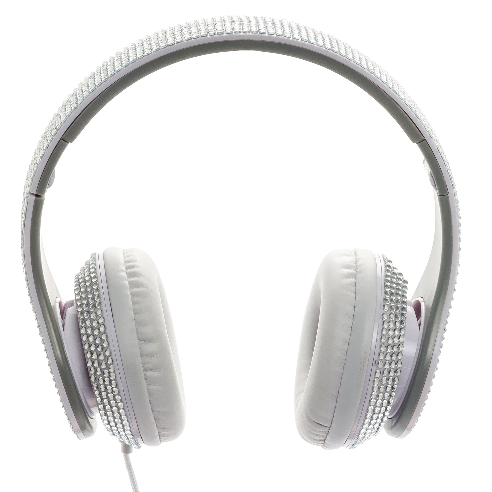 Crystal Case Foldable Bling DJ Stereo Over Ear Headphones w/ Handsfree