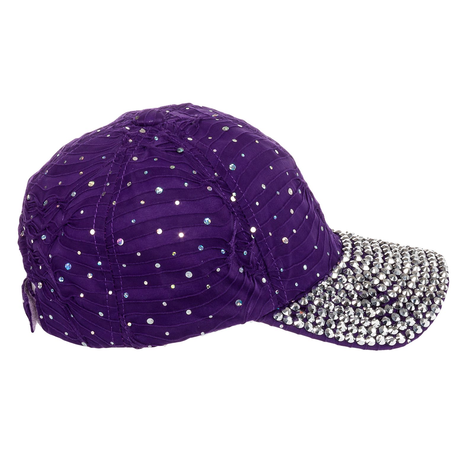 Crystal Case Women's Sequin Rhinestone Studded Adjustable Baseball Cap