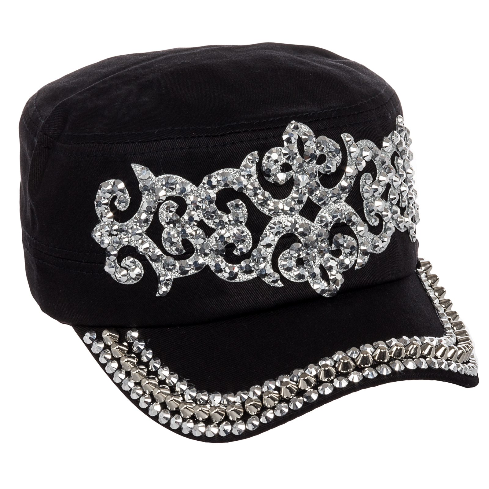 Crystal Case Women's Cotton Rhinestone Studded Medieval Military Cadet