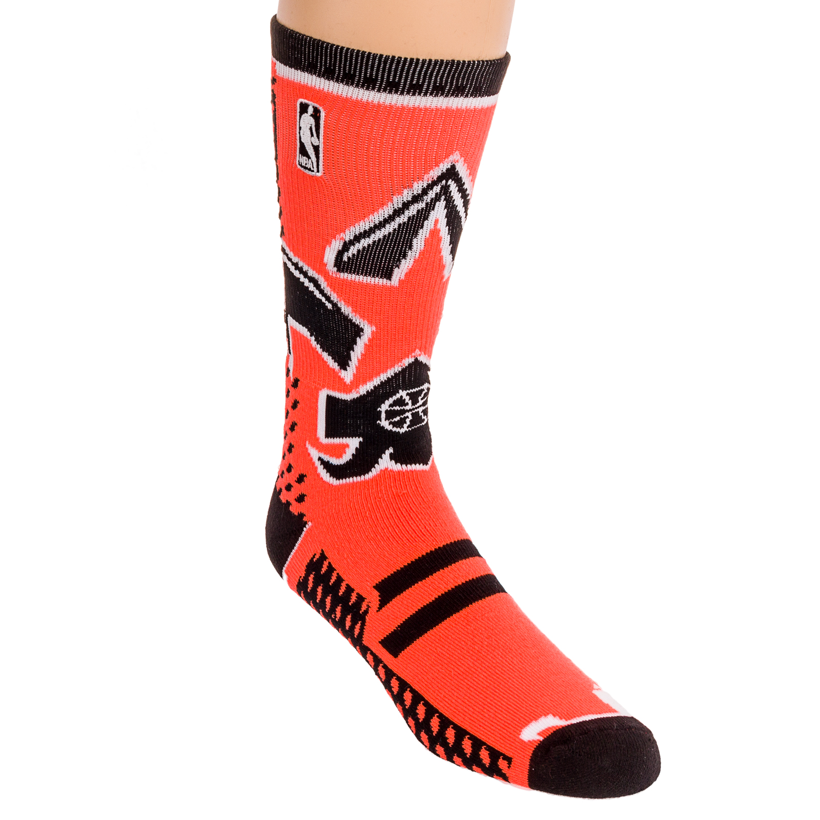 NBAMensWhiteLogomanLogoThickAthleticCasualCrewAuthenticBasketballSock