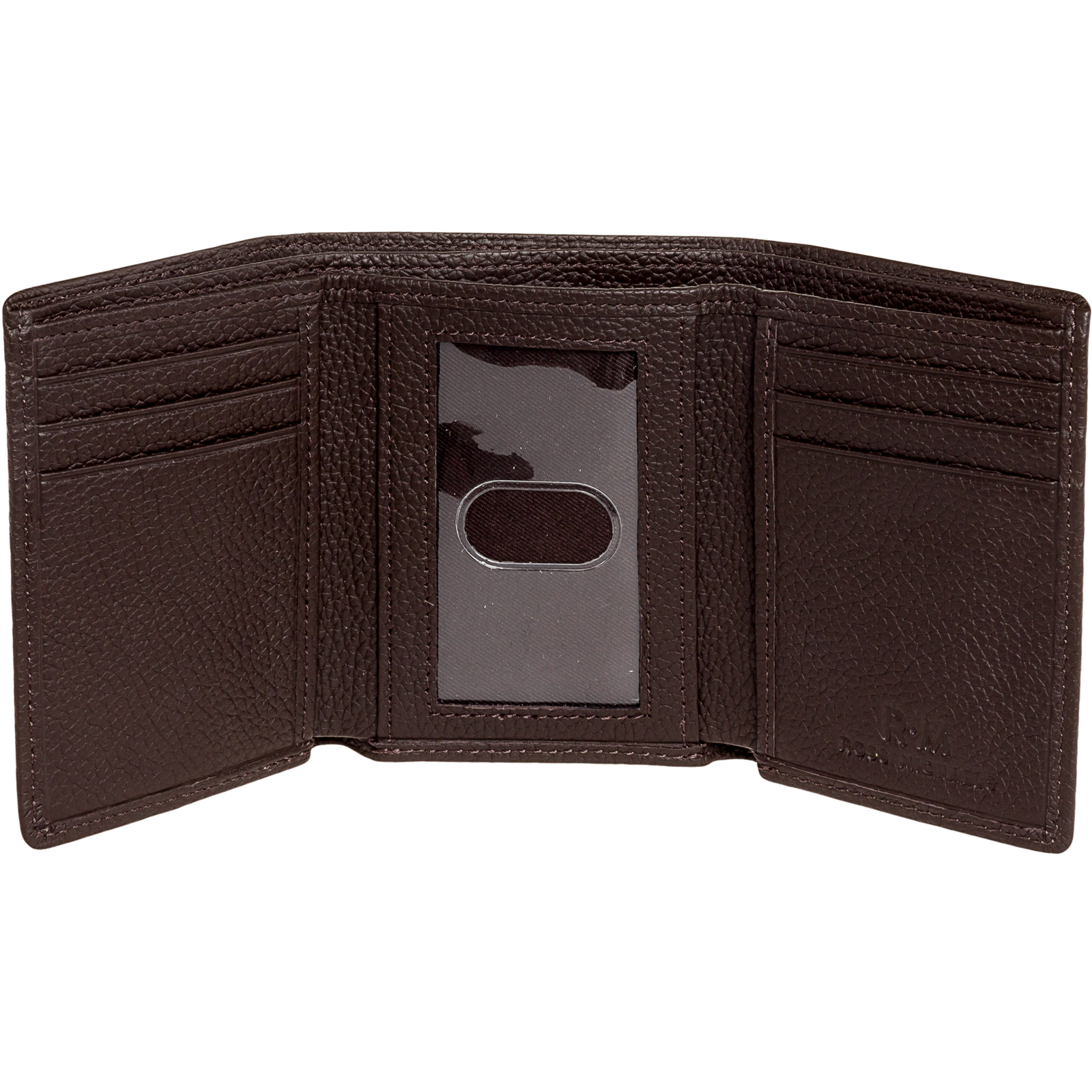 ROSS MICHAELS NEW Mens Genuine Leather ID Logo Trifold Wallet eBay