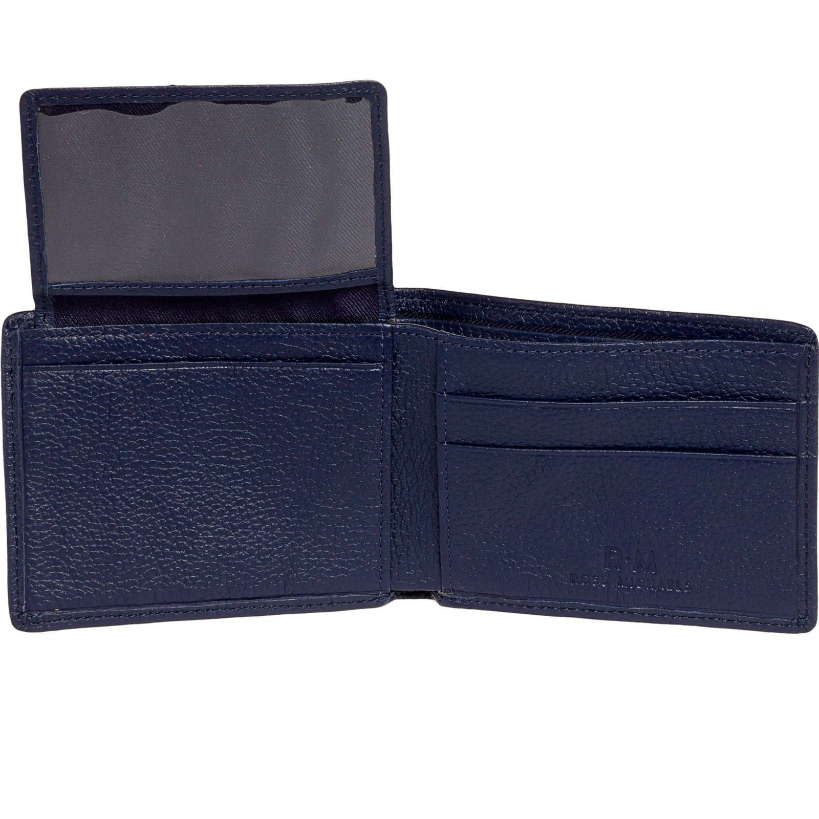 ROSS MICHAELS NEW Mens Genuine Leather Flip Up Passcase Slimfold Bifold