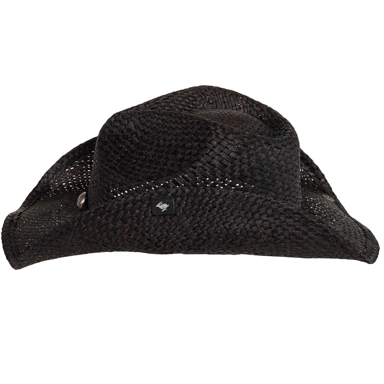 Peter Grimm Black Straw Round Up Authentic Cowboy Hat w Moisture Wicking Band eBay