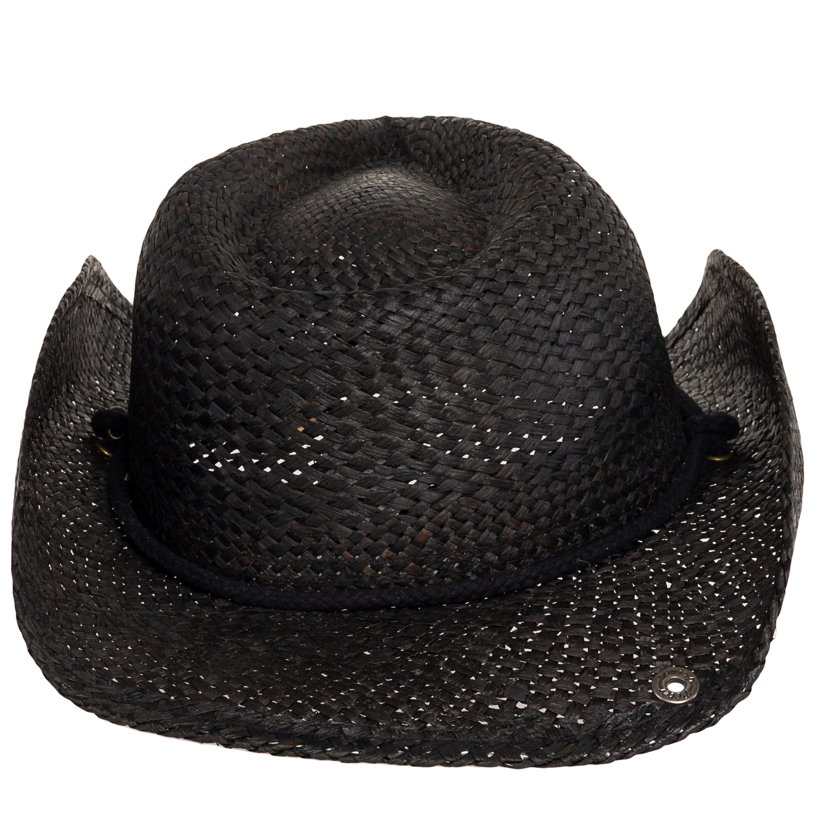 Peter Grimm Black Straw Round Up Authentic Cowboy Hat w Moisture Wicking Band eBay