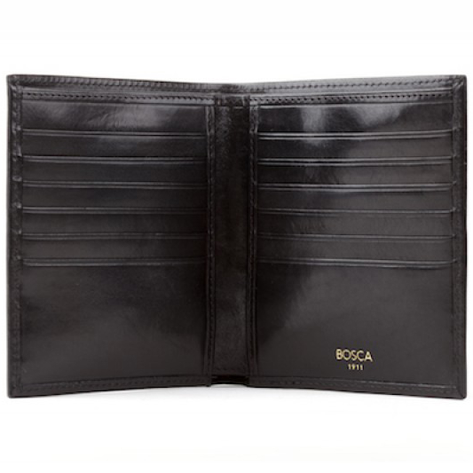 Bosca Mens Old Leather Collection 12 Pocket Credit Card Bifold Wallet