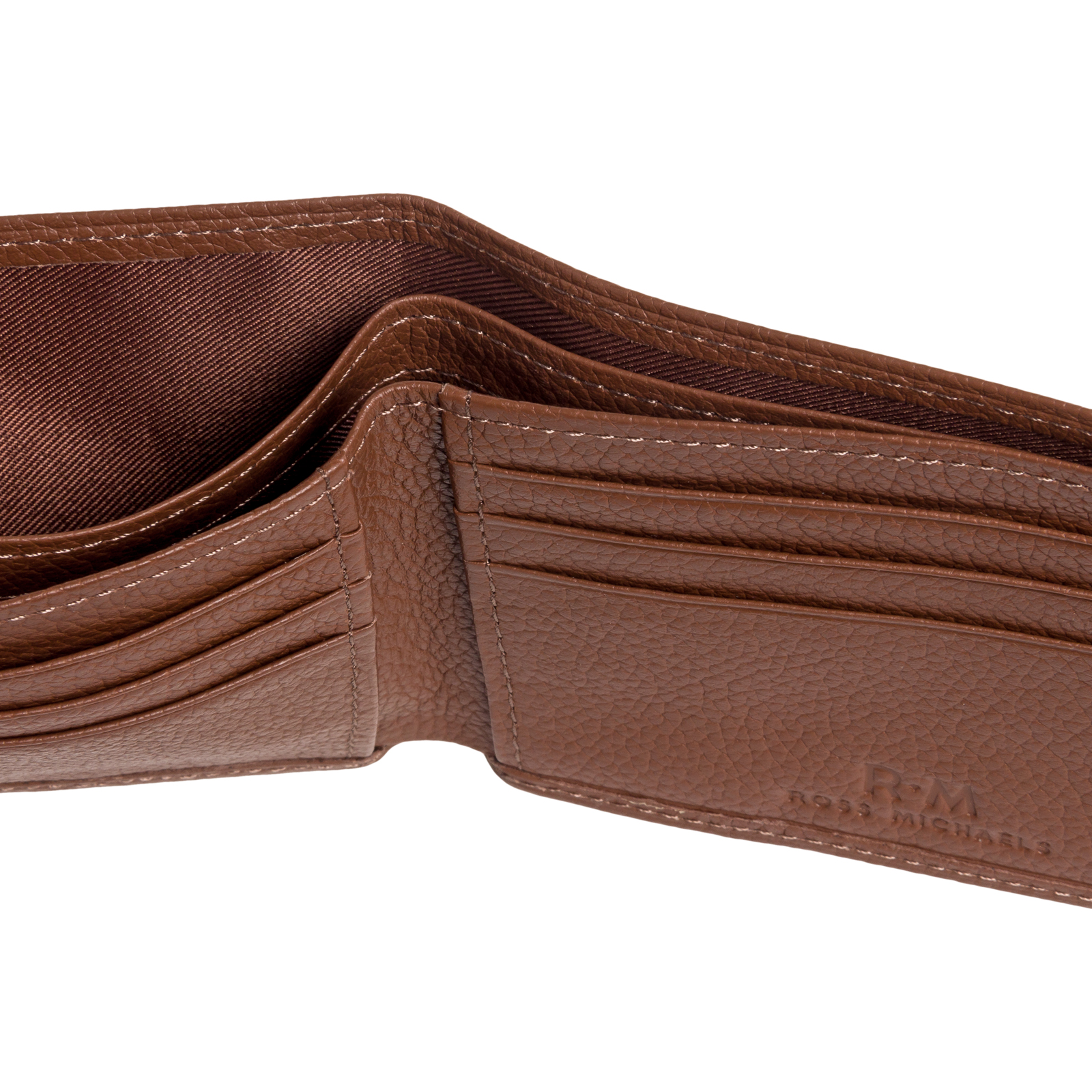 Ross Michaels Mens Leather Bifold Wallet w/ RFID Insert