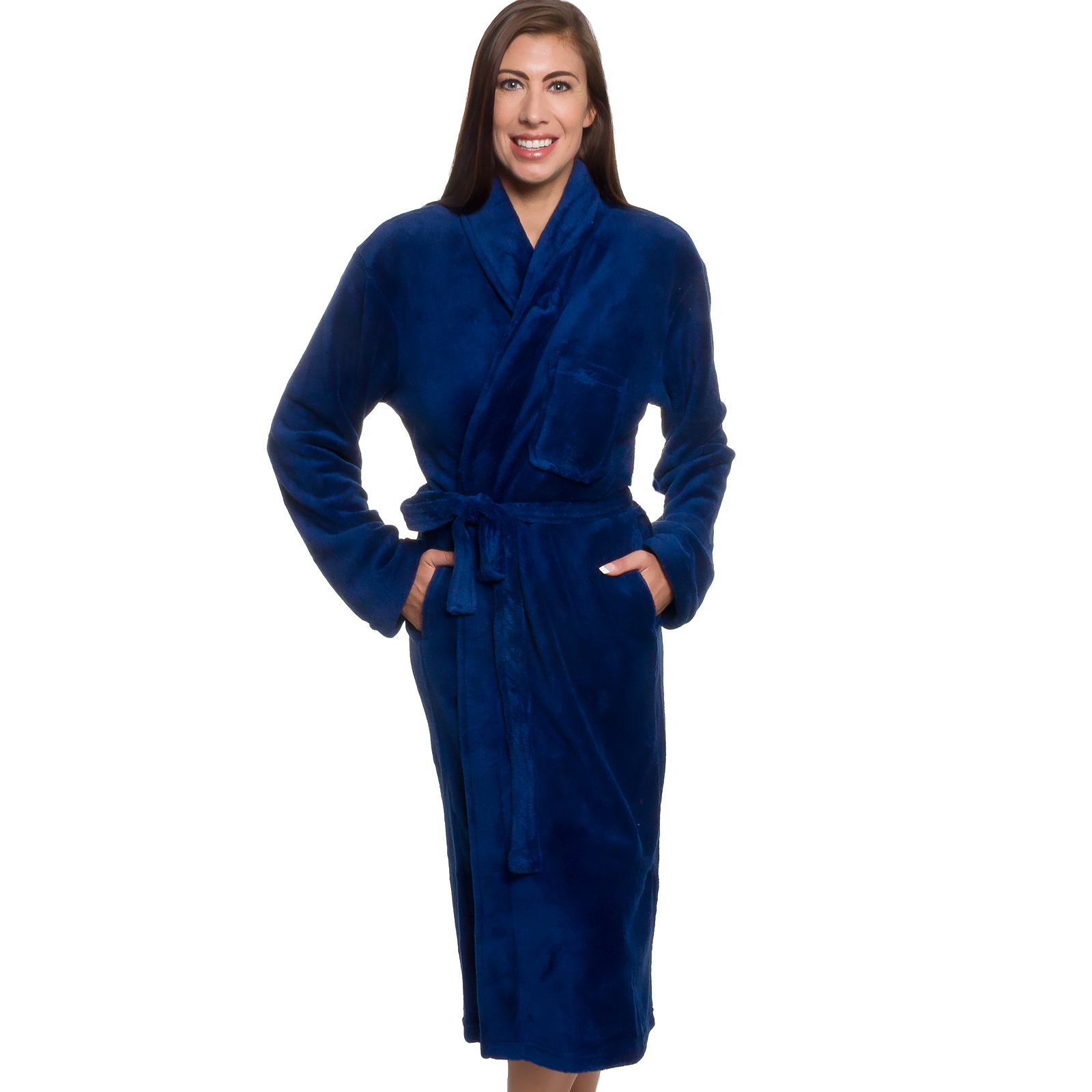 Silver Lilly Womens Plush Wrap Kimono Bathrobe Lougewear w/ Tie Belt eBay