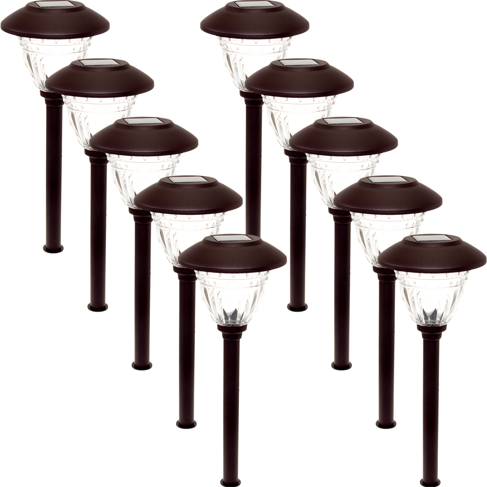 ENERGIZER NEW Stainless Steel LED Solar Stake Path Light Set (10 Pack