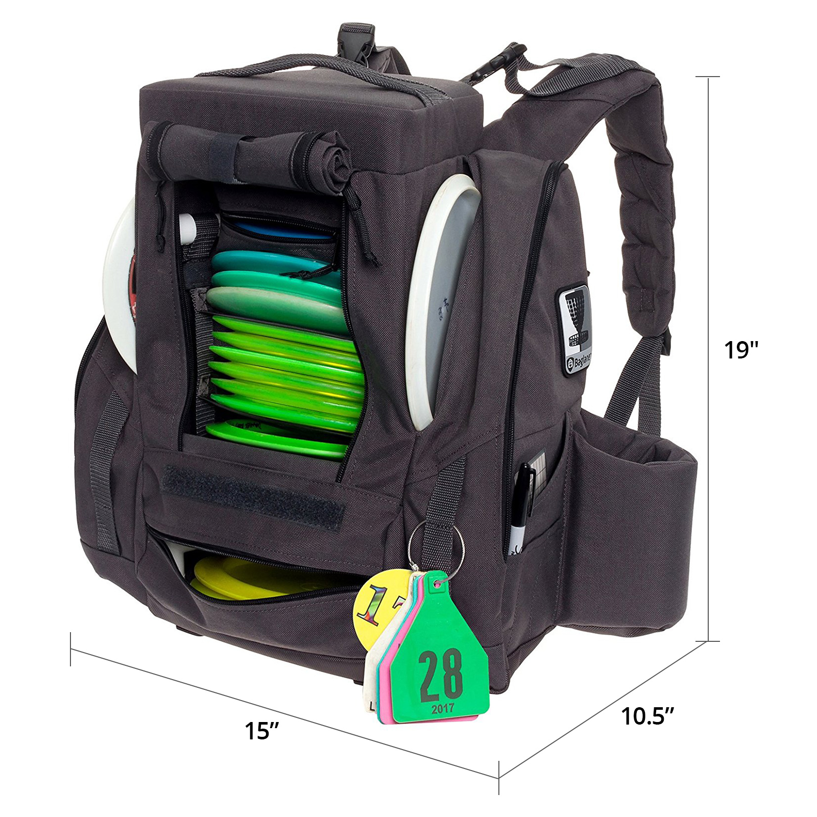 Fusion Pro 25 Disc Capacity Disc Golf Frisbee Backpack Bag w/ BuiltIn