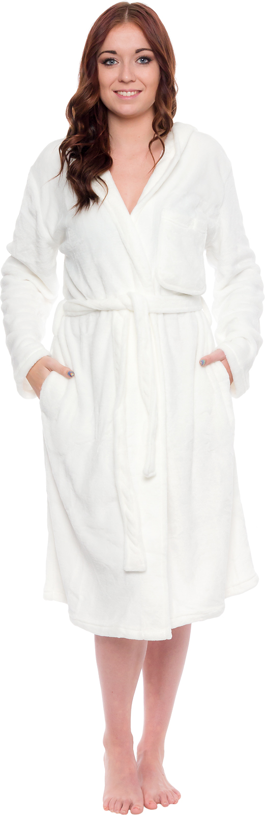 Silver Lilly Womens Plush Wrap Kimono Hooded Bath Robe Loungewear w/ Tie Belt Silver Lilly Womens Plush Wrap Kimono Hooded Bath Robe Loungewear w/ Tie Belt