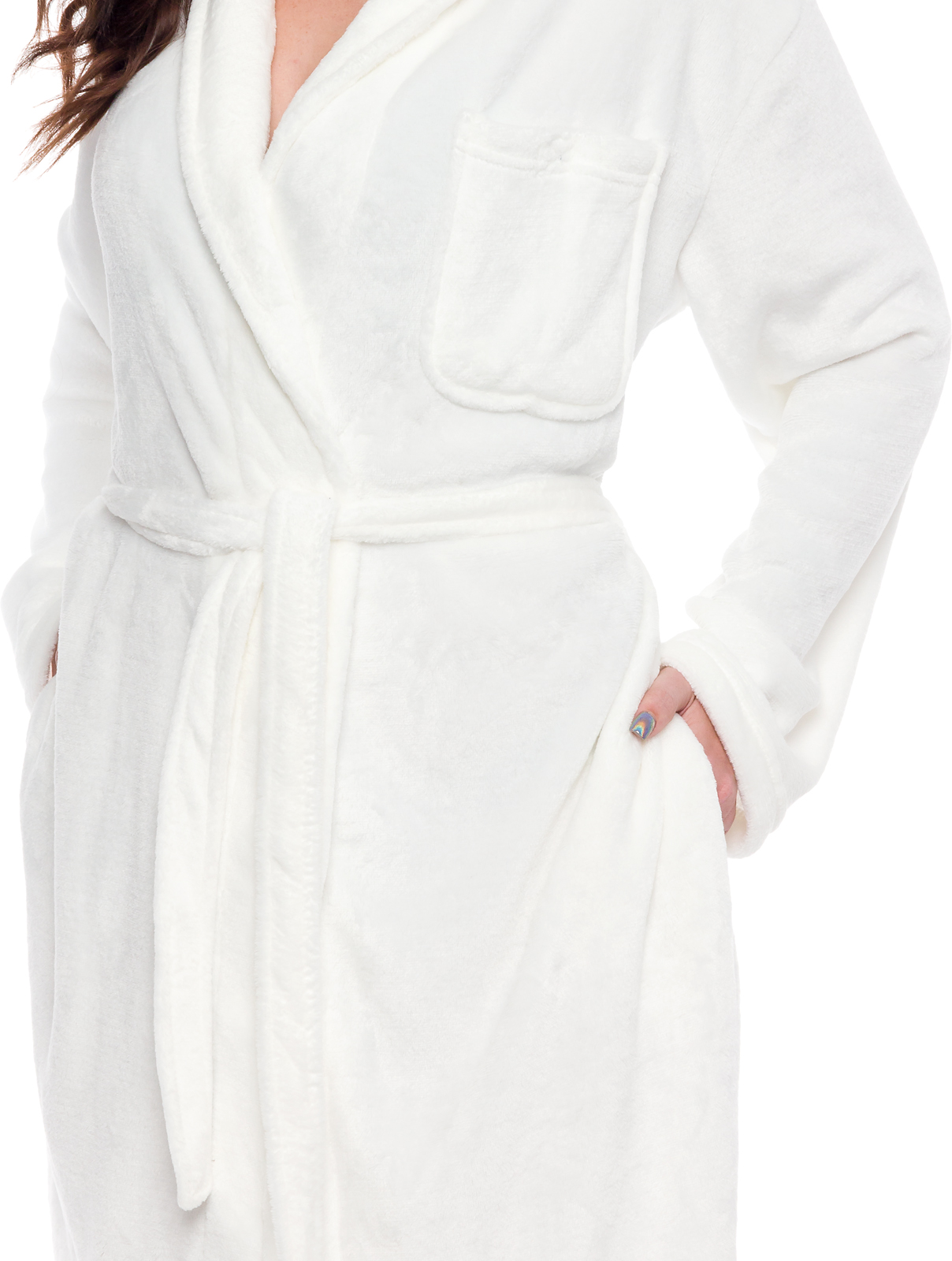 Silver Lilly Womens Plush Wrap Kimono Hooded Bath Robe Loungewear w/ Tie Belt Silver Lilly Womens Plush Wrap Kimono Hooded Bath Robe Loungewear w/ Tie Belt