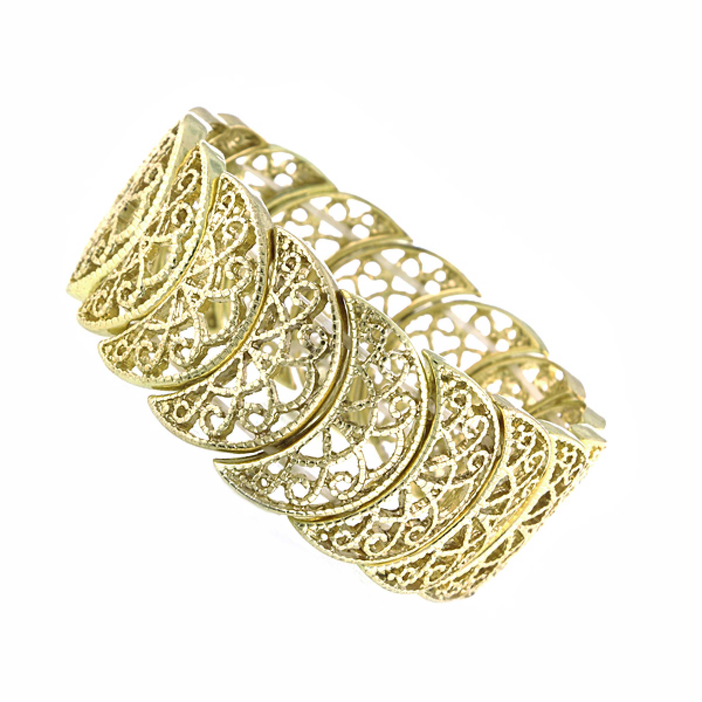 1928 jewelry vintage lace golden crescent moon bracelet new