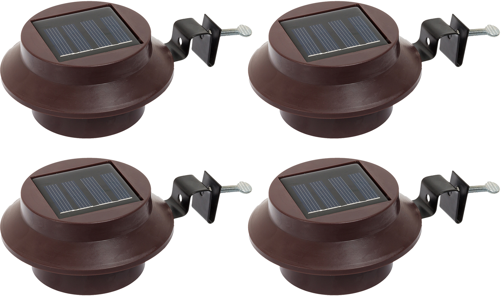 4 Solar Powered Integrated Led Brown Roof Gutter Path Lights Outdoor Picture 6 Of 9
