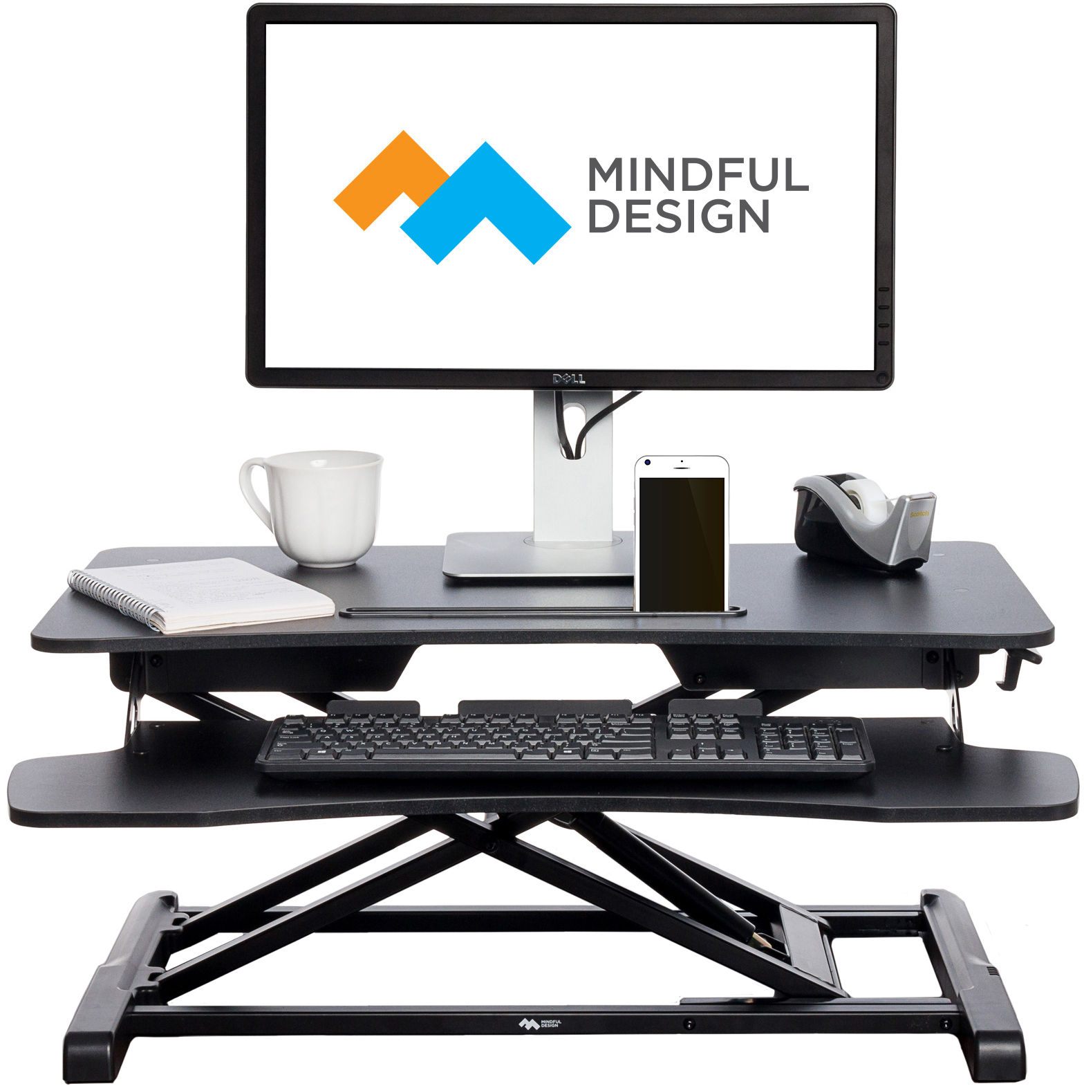 Mindful Design Adjustable Height Sit To Stand Elevating Desk (Black, Standard) 841478138594 eBay