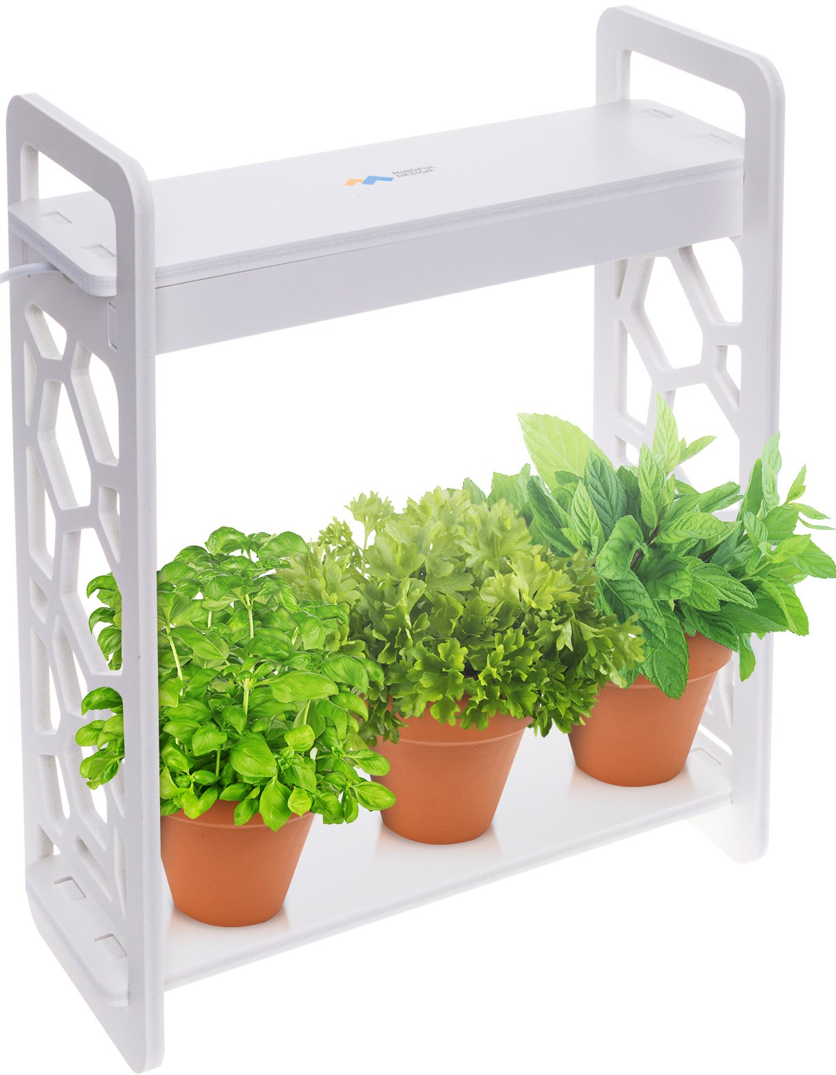 Details About Mindful Design New Led Indoor At Home Mini Planter Herb Garden Kit With Timer