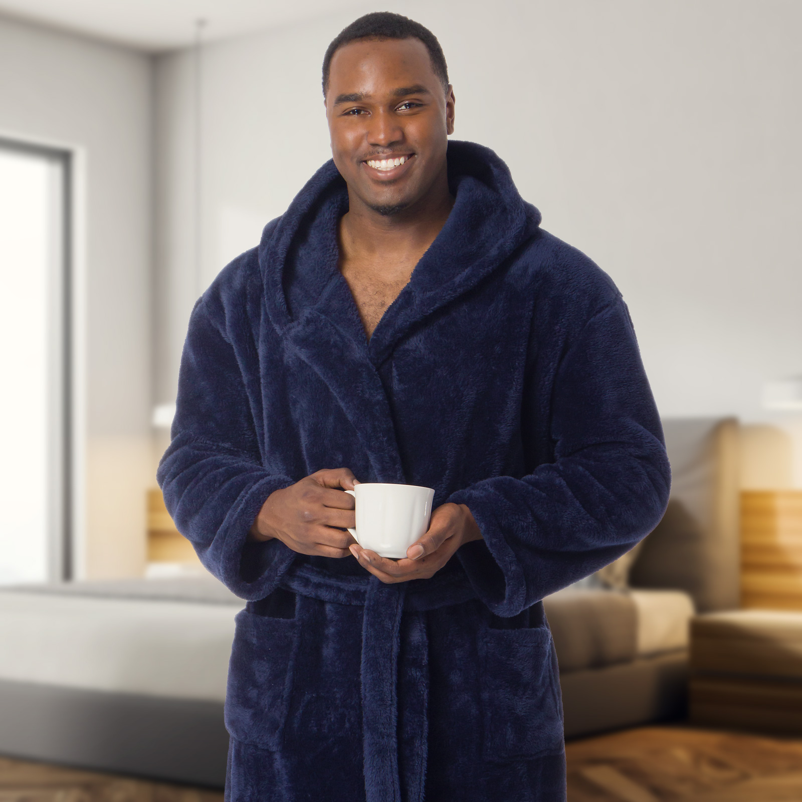 mens big and tall cotton terry hooded robe