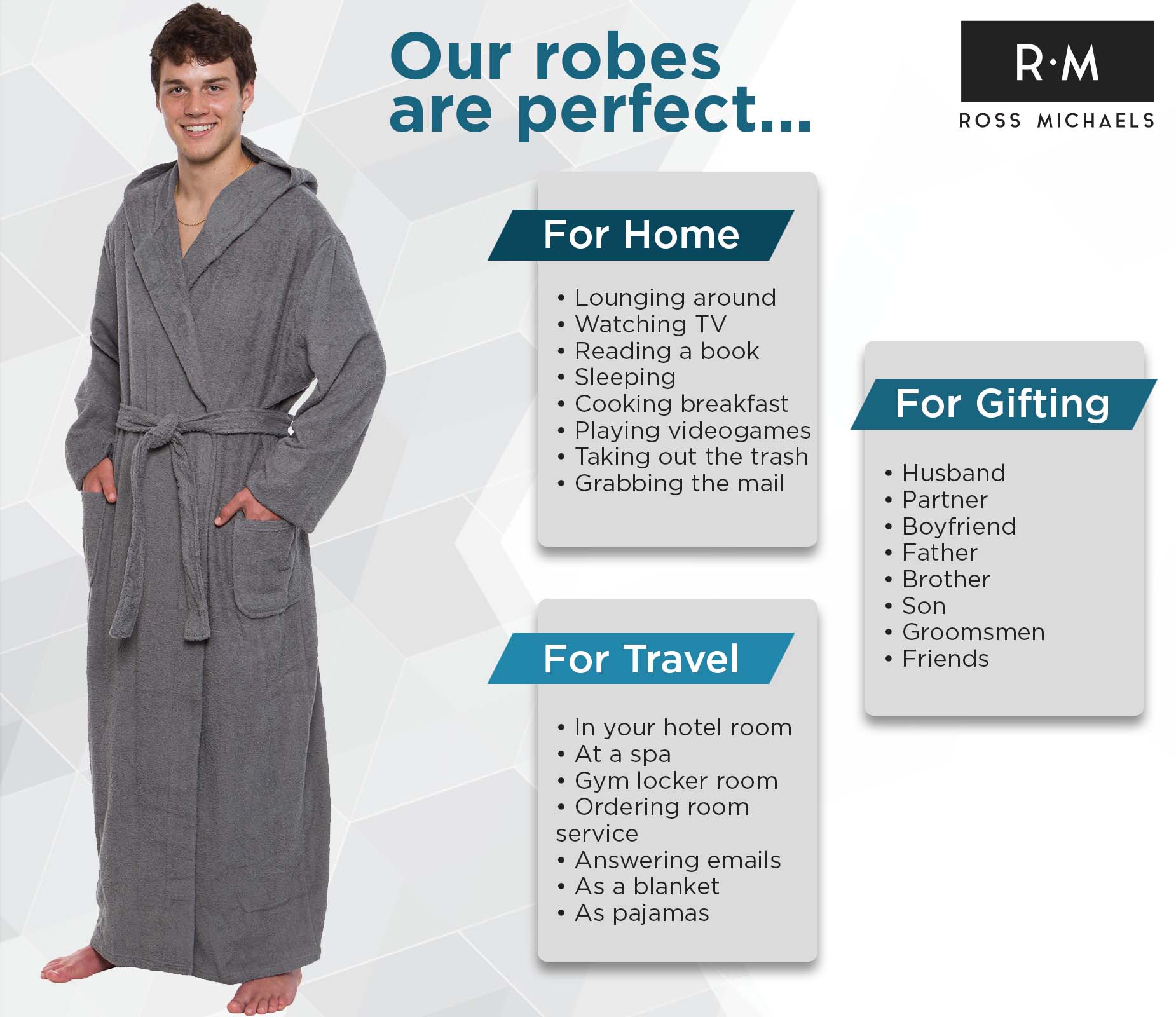 mens big and tall cotton terry hooded robe